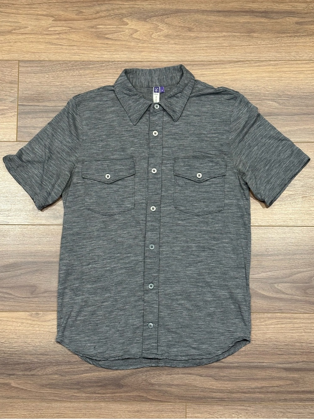 Ibex All In Shirt Button Down Polo in Gray Size Small